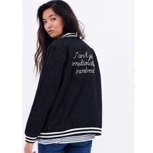 "I Can't Get Emotionally Involved" Bomber Jacket